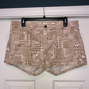 H&M khaki and white shorts.